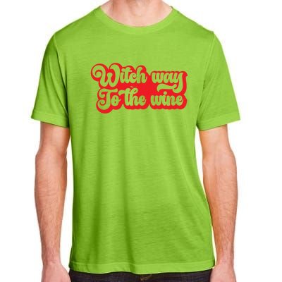 Retro Halloween Witch Way To The Wine Gift Adult ChromaSoft Performance T-Shirt