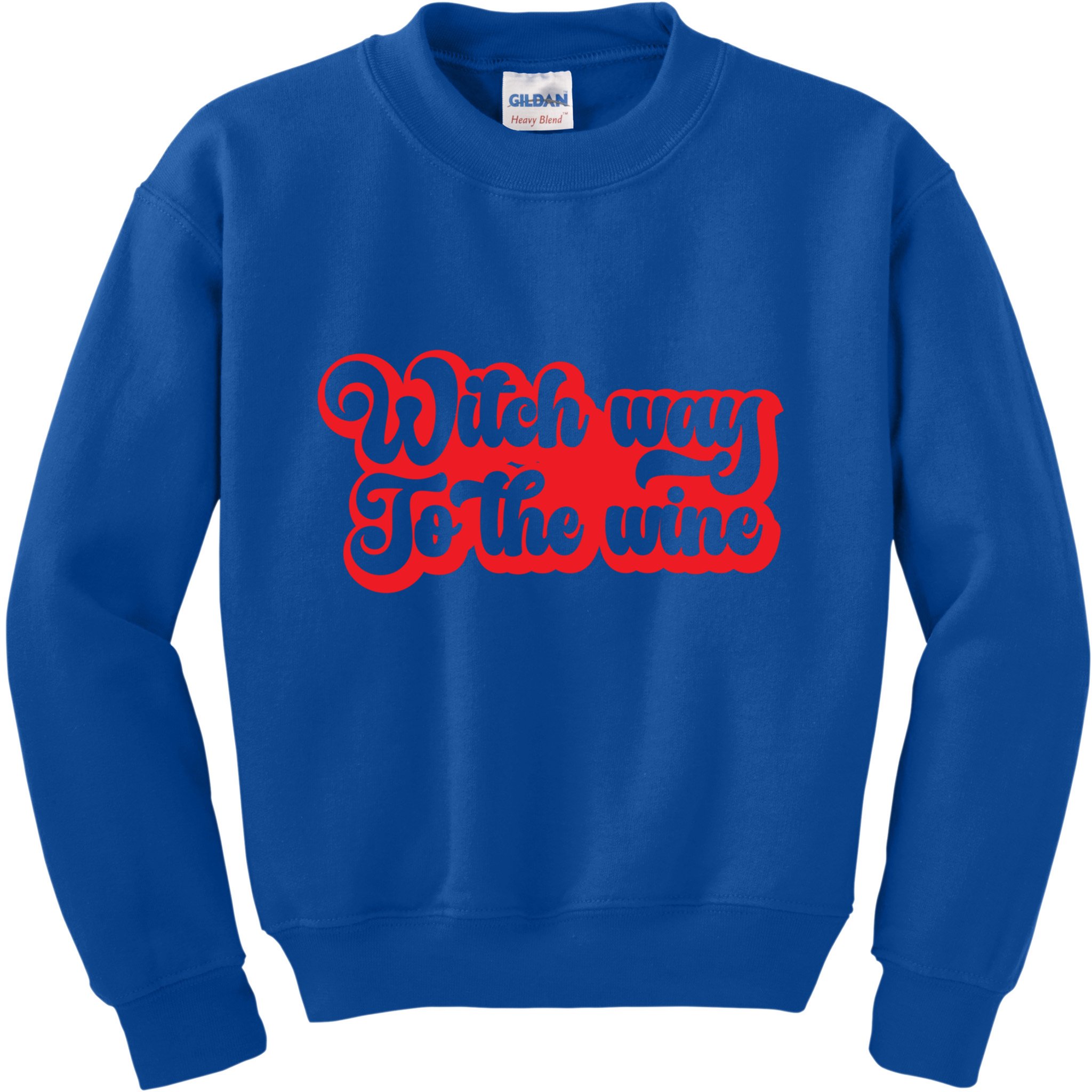 Retro Halloween Witch Way To The Wine Gift Kids Sweatshirt
