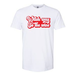 Retro Halloween Witch Way To The Wine Gift Softstyle® CVC T-Shirt