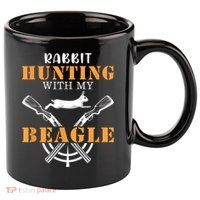Rabbit Hunting With My Beagle Cute Proud Hunter Outfit 11oz C Handle Ceramic Mug