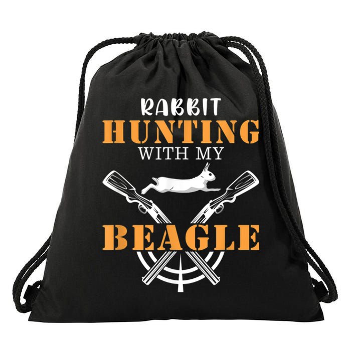 Rabbit Hunting With My Beagle Cute Proud Hunter Outfit Drawstring Bag