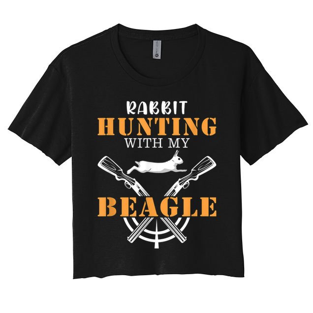 Rabbit Hunting With My Beagle Cute Proud Hunter Outfit Crop Top