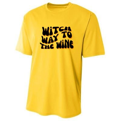 Retro Halloween Witch Way To The Wine Cute Gift Youth Performance Sprint T-Shirt