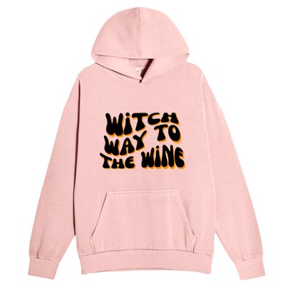 Retro Halloween Witch Way To The Wine Cute Gift Urban Pullover Hoodie