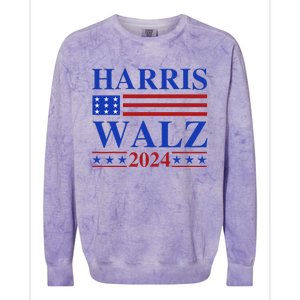 Retro Harris Waltz 2024 Usa Flag Support Kamala IM With Her Colorblast Crewneck Sweatshirt