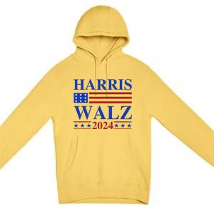 Retro Harris Waltz 2024 Usa Flag Support Kamala IM With Her Premium Pullover Hoodie