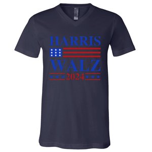 Retro Harris Waltz 2024 Usa Flag Support Kamala IM With Her V-Neck T-Shirt