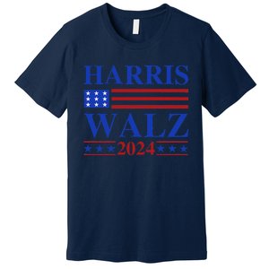 Retro Harris Waltz 2024 Usa Flag Support Kamala IM With Her Premium T-Shirt