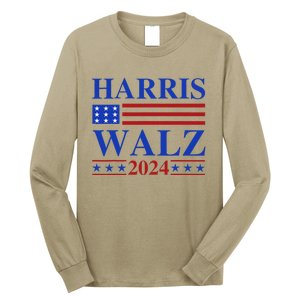 Retro Harris Waltz 2024 Usa Flag Support Kamala IM With Her Long Sleeve Shirt