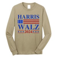 Retro Harris Waltz 2024 Usa Flag Support Kamala IM With Her Long Sleeve Shirt