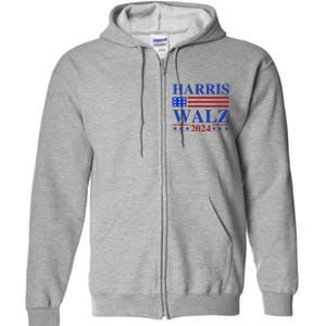 Retro Harris Waltz 2024 Usa Flag Support Kamala IM With Her Full Zip Hoodie