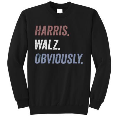 Retro Harris Walz Obviously 2024 Vintage American Flag Sweatshirt