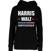 Retro Harris Walz Obviously 2024 Vintage American Flag Womens Funnel Neck Pullover Hood