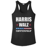 Retro Harris Walz Obviously 2024 Vintage American Flag Ladies PosiCharge Competitor Racerback Tank