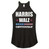 Retro Harris Walz Obviously 2024 Vintage American Flag Women's Perfect Tri Rocker Tank