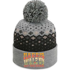 Retro Harris Waltz Walz 2024 Unity Over Division Boho Groovy The Baniff Cuffed Pom Beanie