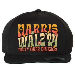 Retro Harris Waltz Walz 2024 Unity Over Division Boho Groovy Wool Snapback Cap