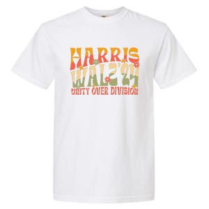 Retro Harris Waltz Walz 2024 Unity Over Division Boho Groovy Garment-Dyed Heavyweight T-Shirt