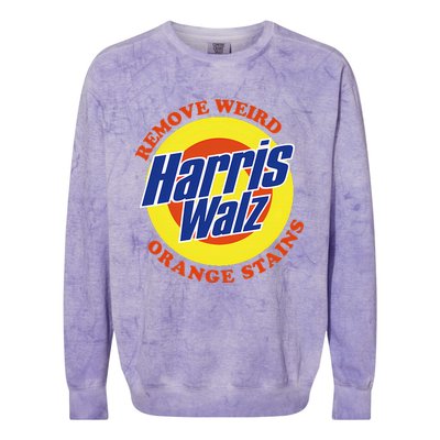 Retro Harris Walz Remove Weird Orange Stains Colorblast Crewneck Sweatshirt