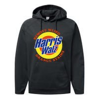 Retro Harris Walz Remove Weird Orange Stains Performance Fleece Hoodie