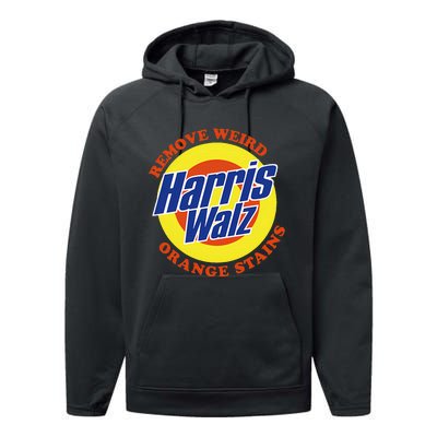 Retro Harris Walz Remove Weird Orange Stains Performance Fleece Hoodie