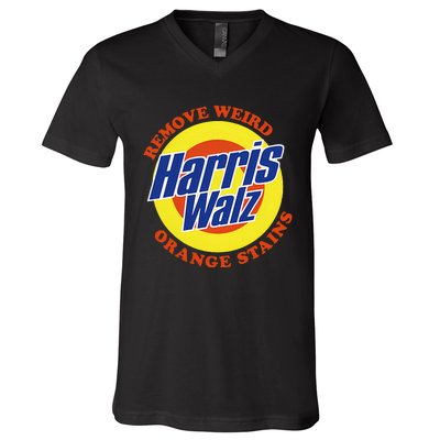 Retro Harris Walz Remove Weird Orange Stains V-Neck T-Shirt