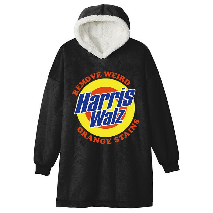 Retro Harris Walz Remove Weird Orange Stains Hooded Wearable Blanket