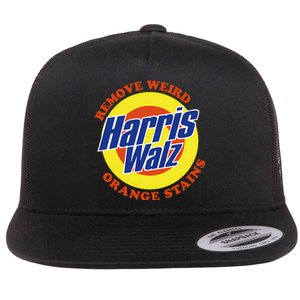 Retro Harris Walz Remove Weird Orange Stains Flat Bill Trucker Hat