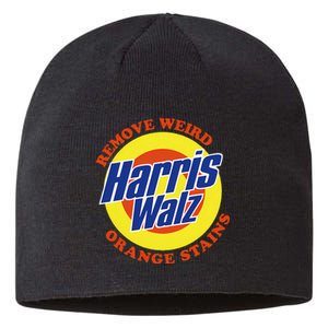 Retro Harris Walz Remove Weird Orange Stains Sustainable Beanie