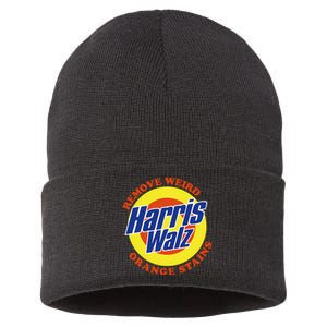 Retro Harris Walz Remove Weird Orange Stains Sustainable Knit Beanie