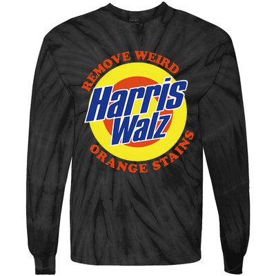 Retro Harris Walz Remove Weird Orange Stains Tie-Dye Long Sleeve Shirt