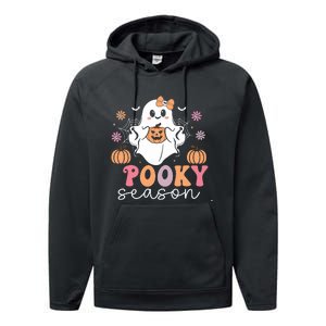 Retro Halloween Women Girl Spooky Season Cute Floral Ghost Performance Fleece Hoodie