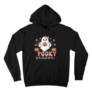 Retro Halloween Women Girl Spooky Season Cute Floral Ghost Hoodie