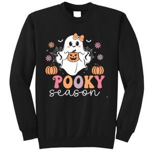 Retro Halloween Women Girl Spooky Season Cute Floral Ghost Sweatshirt