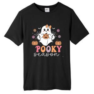 Retro Halloween Women Girl Spooky Season Cute Floral Ghost Tall Fusion ChromaSoft Performance T-Shirt