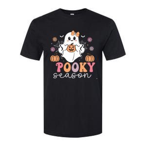 Retro Halloween Women Girl Spooky Season Cute Floral Ghost Softstyle CVC T-Shirt