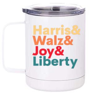 Retro Harris Walz Waltz 2024 Harris Walz Joy Liberty 12 oz Stainless Steel Tumbler Cup