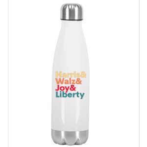 Retro Harris Walz Waltz 2024 Harris Walz Joy Liberty Stainless Steel Insulated Water Bottle