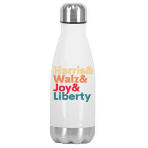 Retro Harris Walz Waltz 2024 Harris Walz Joy Liberty Stainless Steel Insulated Water Bottle