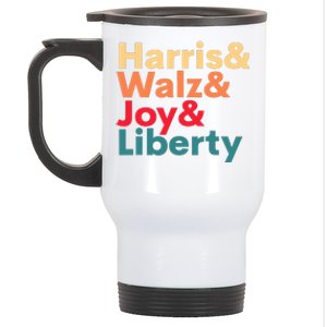 Retro Harris Walz Waltz 2024 Harris Walz Joy Liberty Stainless Steel Travel Mug