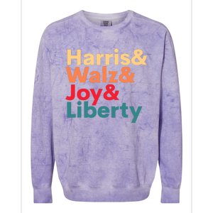 Retro Harris Walz Waltz 2024 Harris Walz Joy Liberty Colorblast Crewneck Sweatshirt