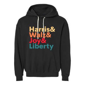 Retro Harris Walz Waltz 2024 Harris Walz Joy Liberty Garment-Dyed Fleece Hoodie