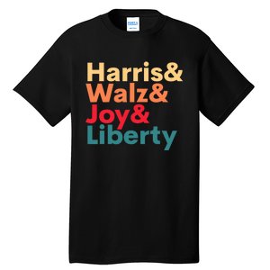 Retro Harris Walz Waltz 2024 Harris Walz Joy Liberty Tall T-Shirt