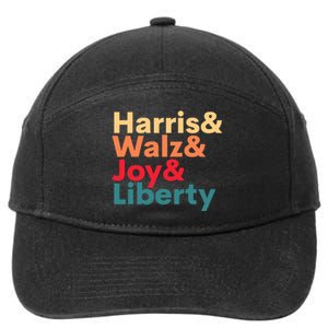 Retro Harris Walz Waltz 2024 Harris Walz Joy Liberty 7-Panel Snapback Hat