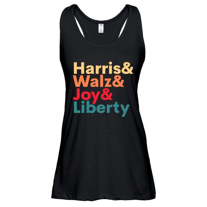 Retro Harris Walz Waltz 2024 Harris Walz Joy Liberty Ladies Essential Flowy Tank