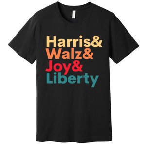 Retro Harris Walz Waltz 2024 Harris Walz Joy Liberty Premium T-Shirt