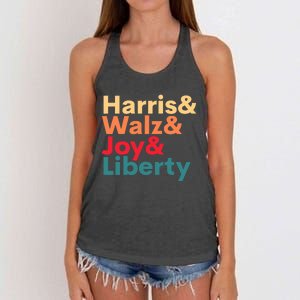 Retro Harris Walz Waltz 2024 Harris Walz Joy Liberty Women's Knotted Racerback Tank