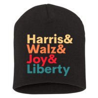 Retro Harris Walz Waltz 2024 Harris Walz Joy Liberty Short Acrylic Beanie