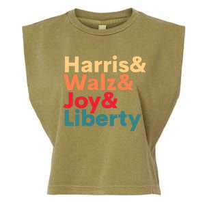 Retro Harris Walz Waltz 2024 Harris Walz Joy Liberty Garment-Dyed Women's Muscle Tee