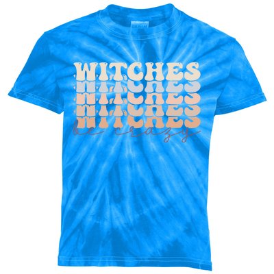 Retro Halloween Witches Be Crazy Gift Kids Tie-Dye T-Shirt